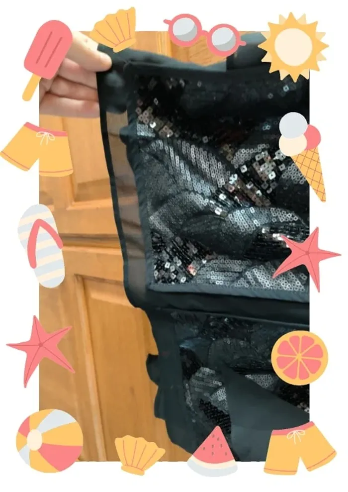 Tunique sans manches noire fluide avec sequins 38 - photo numéro 4