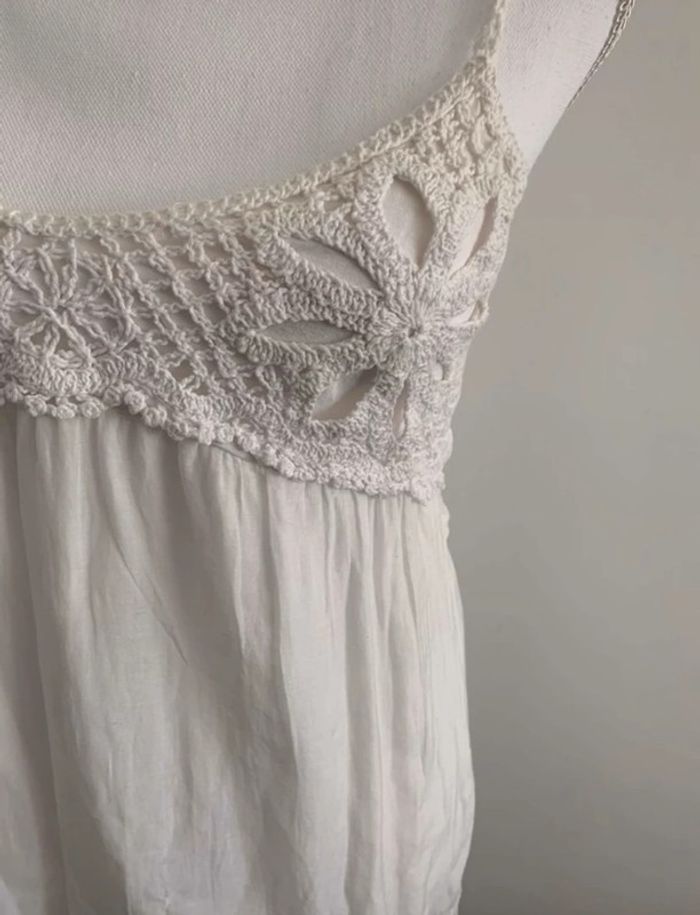 Robe blanche en crochet Vintage T38 - photo numéro 2