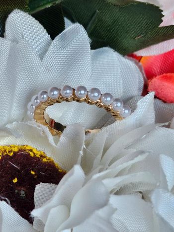 Bague avec ses perles d eau douce en acier inoxydable