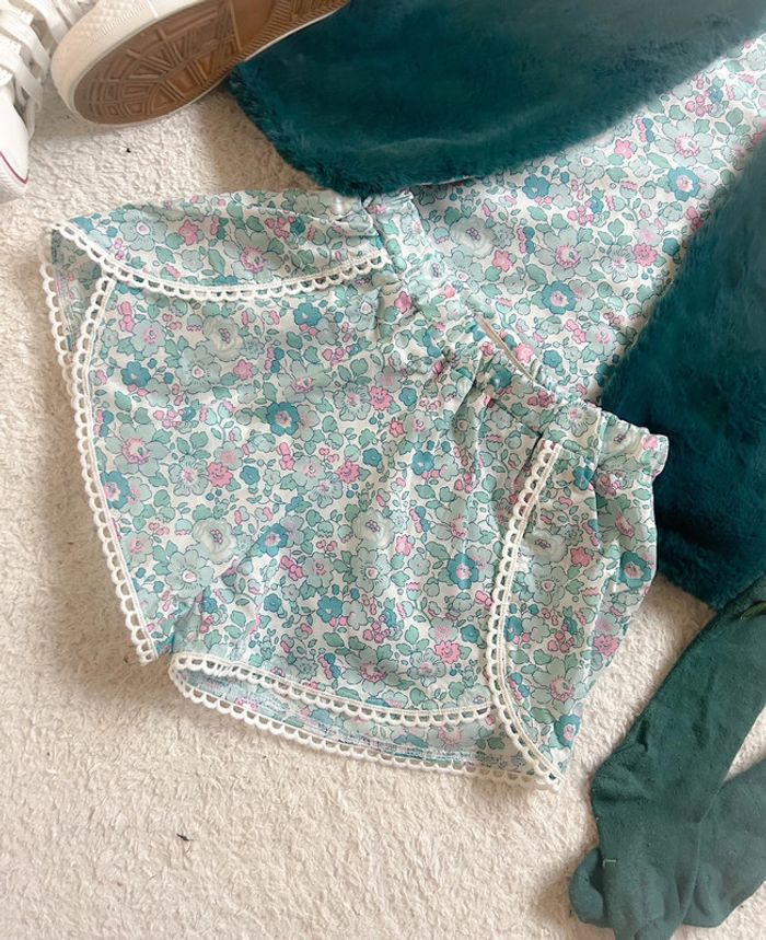 Ensemble créatrice neuf liberty betsy gilet short et noeud  ans - photo numéro 3