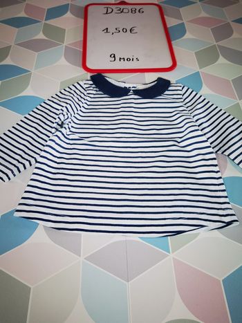D3086 - tee-shirt fille 9 mois