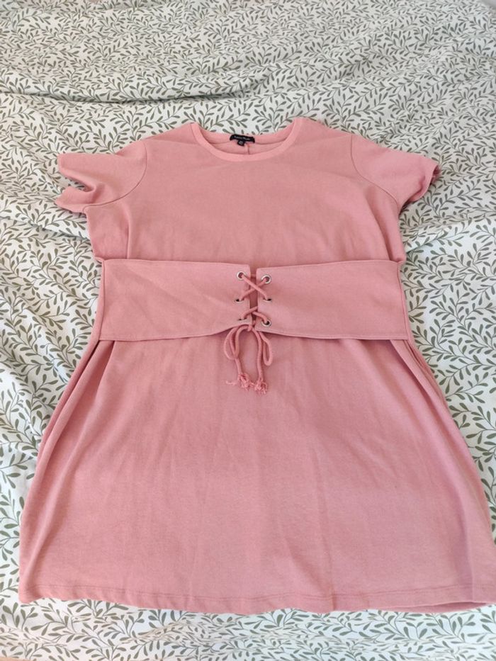 Robe matière tee shirt ceinturée - photo numéro 5