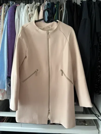 Veste longue rose claire