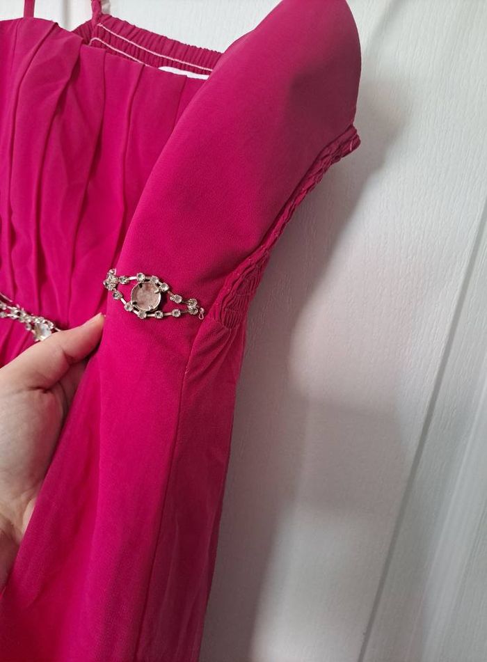 robe de soirée rose ceinture en diamants strass cérémonie mariage cocktail taille 42 - photo numéro 2