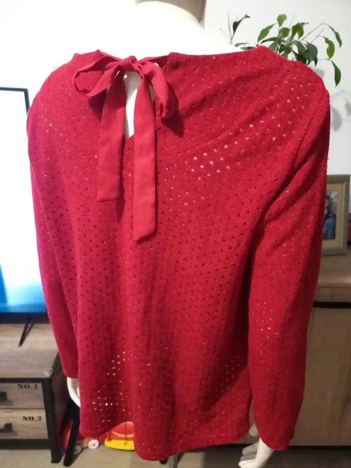Pull femme bordeau T. 42 - photo numéro 7