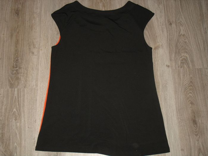 TEE SHIRT SM NOIR / ROSE ET ORANGE "TEX" - TAILLE 3 - n°10 - photo numéro 3
