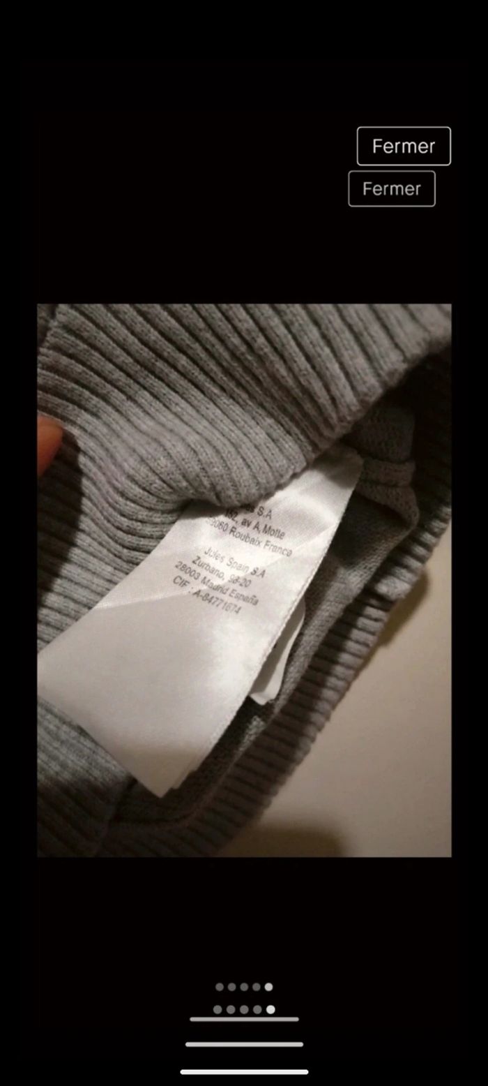 Pull Jules gris. Taille S. - photo numéro 4