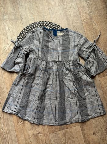 Robe carreaux gris bleu