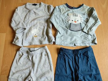 Lot 2 pyjamas 2 pièces chaud Kiabi et mi-saison OBAÏBI en 6M