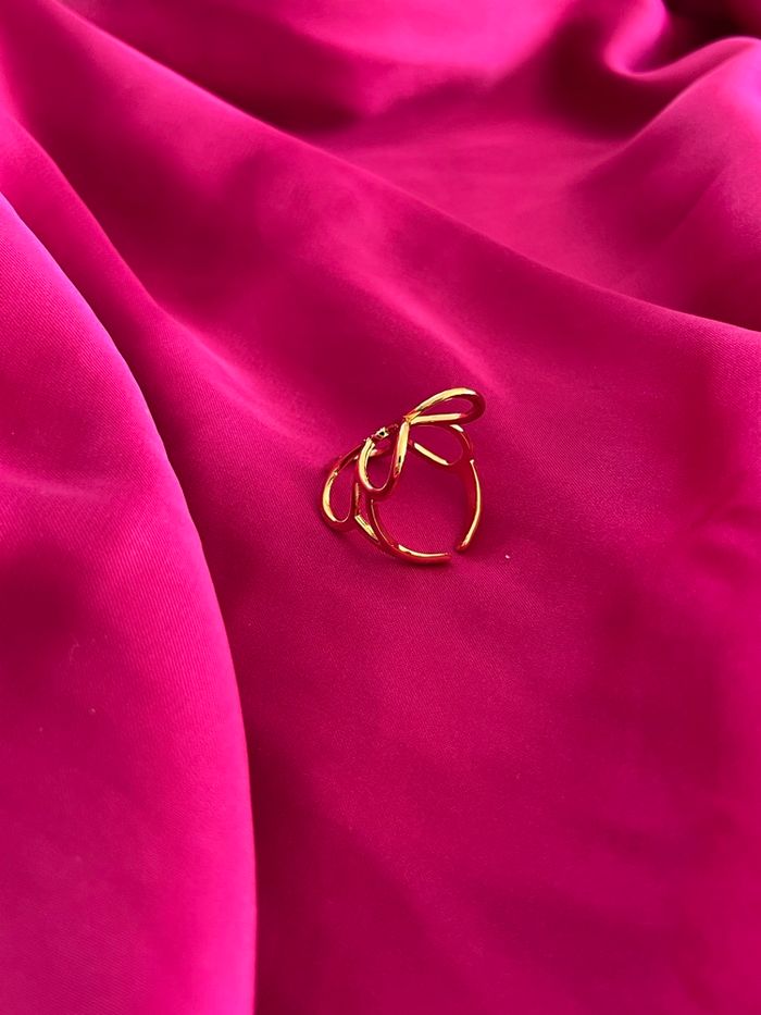 Bague tendance fleur acier inoxydable