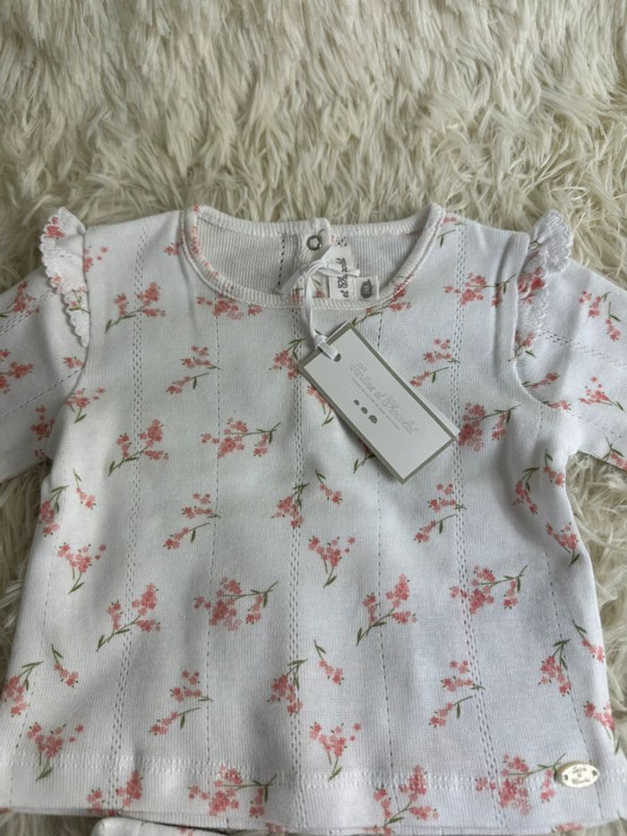 Ensemble tartine et chocolat blanc et rose taille 3 mois - photo numéro 3