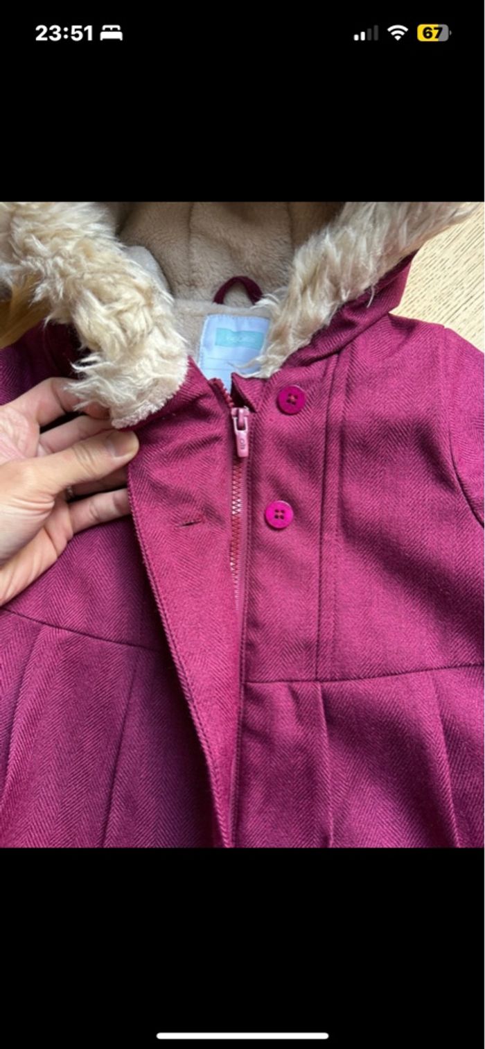 Lot ensemble manteau et bonnet bébé fille obaïbi - photo numéro 5