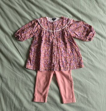 Kiabi Ensemble Robe Fleurie Jegging Rose Coton Très bon état 6 mois