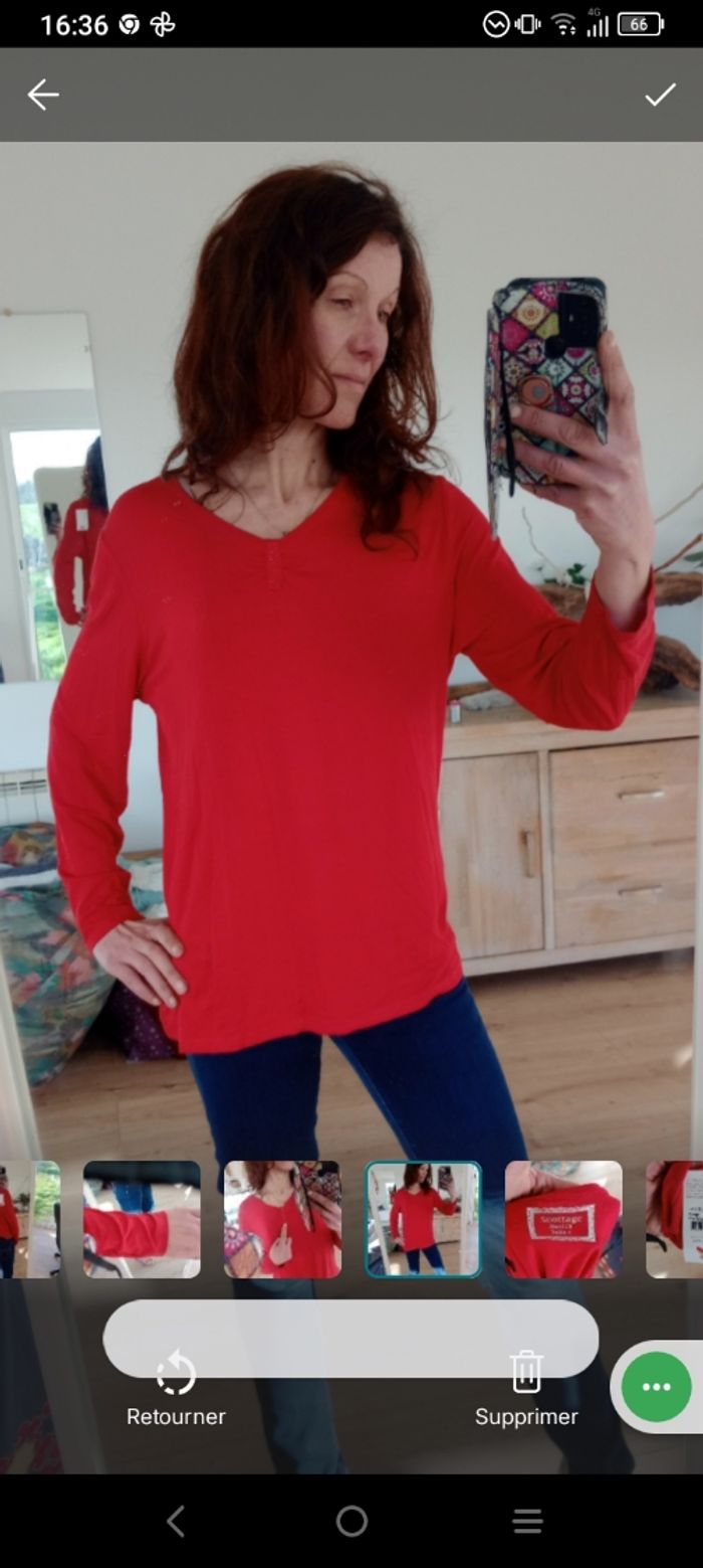 Top fluide 44 rouge c78 - photo numéro 4