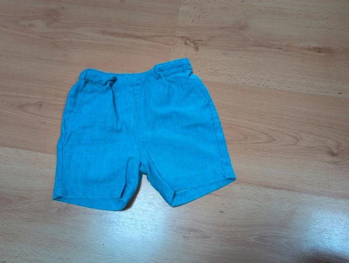 BB bermuda chino bleu bébé 18/24 mois Buissonnière Neuf