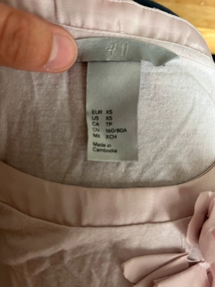 Top rose fleurs cousues 34 femme H&M - photo numéro 2