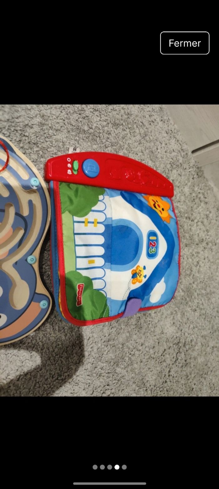 Lot jeu Montessori éléphant livre souple  3D hochet à billes - photo numéro 4