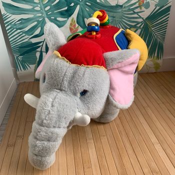 Grande peluche d activités éléphant vintage