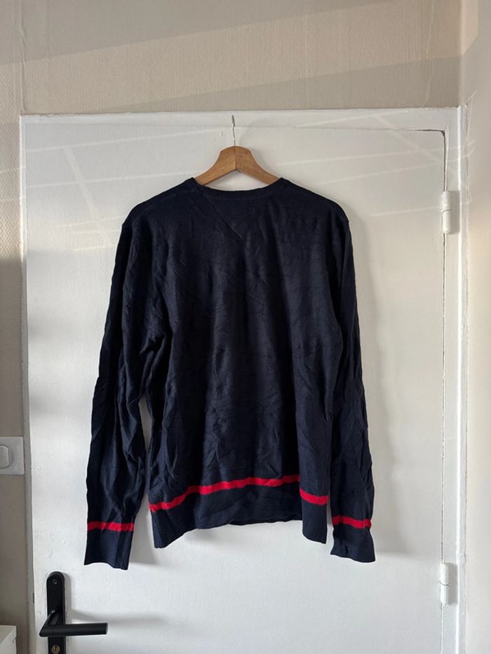 Pull Tommy Hilfiger Homme – Taille M – Bleu marine avec logo H rouge – Bon état - photo numéro 6