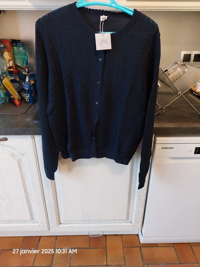 Cardigan en maille pointelle - LA REDOUTE COLLECTIONS - taille XL - photo numéro 7