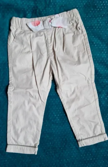 Pantalon beige en toile 4ans obaïbi