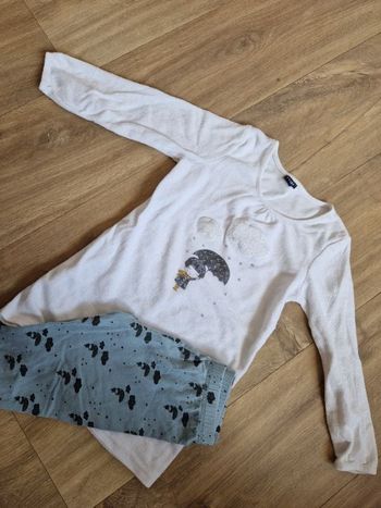 Pyjama velour blanc et gris 4 ans kiabi