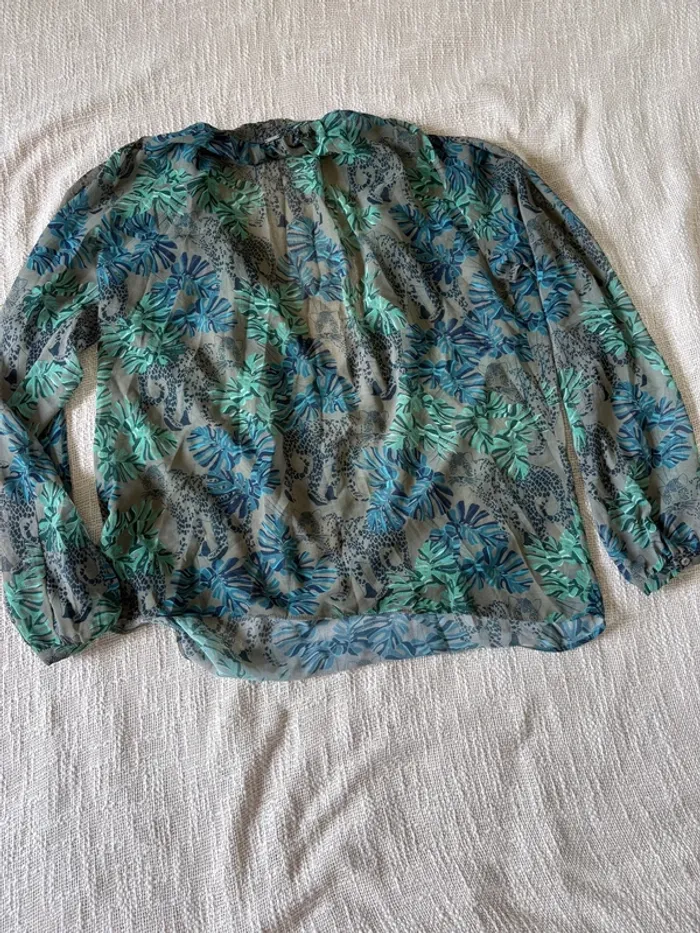 Blouse manches longues IKKS, taille 36 fleuris - photo numéro 3