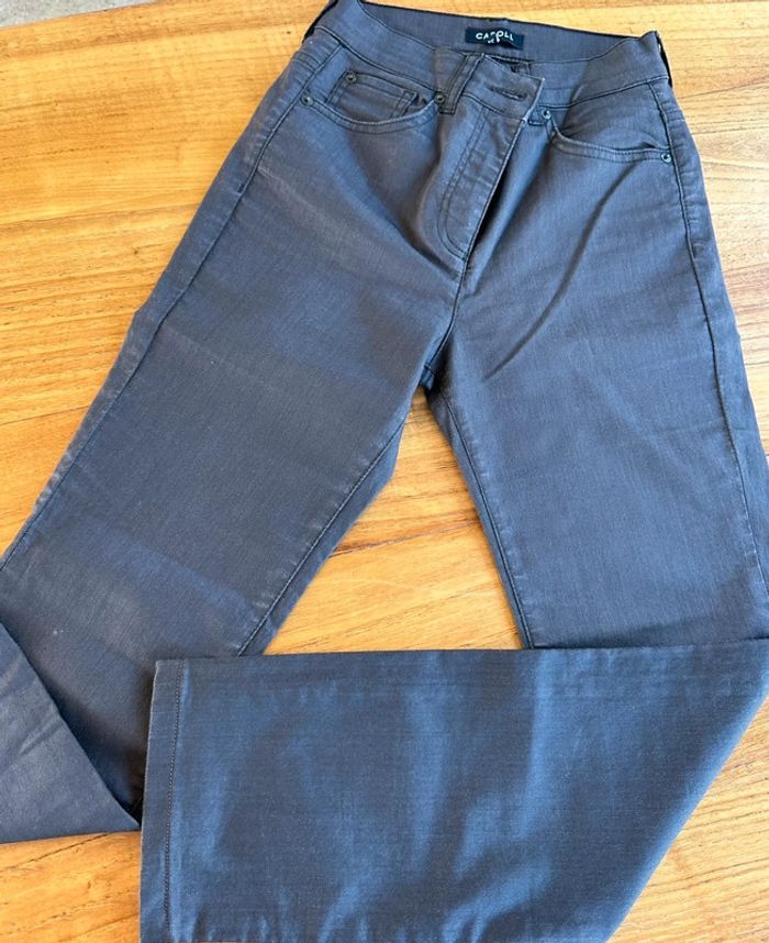 Pantalon jeans marron Caroll - photo numéro 3
