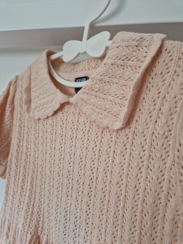 Robe tricot maille rose abricot 24mois neuve - photo numéro 6