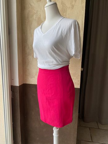Mini jupe rose fuchsia vintage Guy Paulin XS/XXS