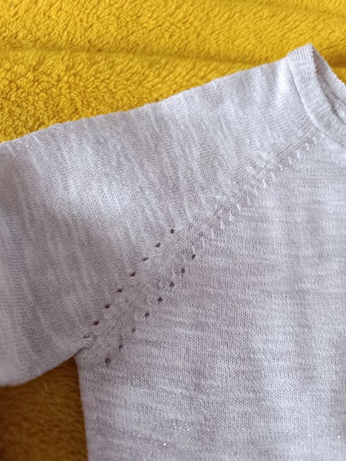 Gilet court rose pâle paillé - photo numéro 3