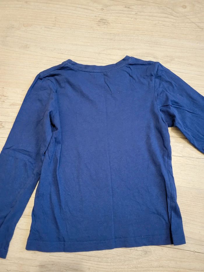 T shirt manches longues bleu guitare - photo numéro 2