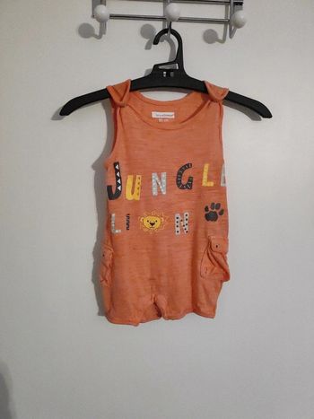 Body barboteuse orange Jungle Lion gris jaune