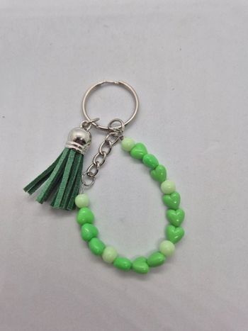 Porte clé cœurs vert