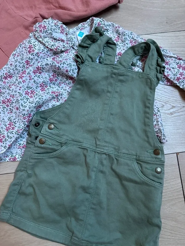 Ensemble robe salopette + blouse + gilet - photo numéro 2