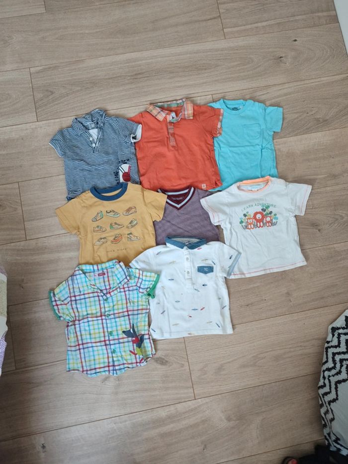 Lot 8 t shirt 12 mois