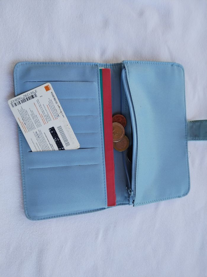 Portefeuille multipoches Portemonnaie bleu - photo numéro 2