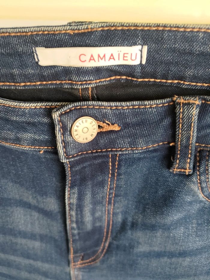 Camaïeu Pantacourt Jean bleu 42 - photo numéro 2
