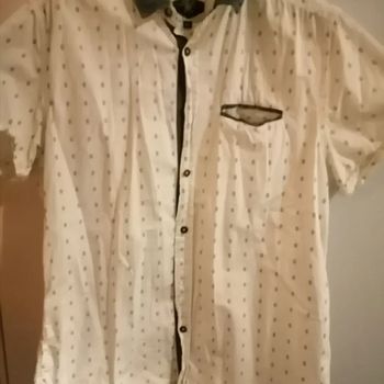 🌸Chemise blanche avec motifs bleus Taille 38 "New Look" 🌸