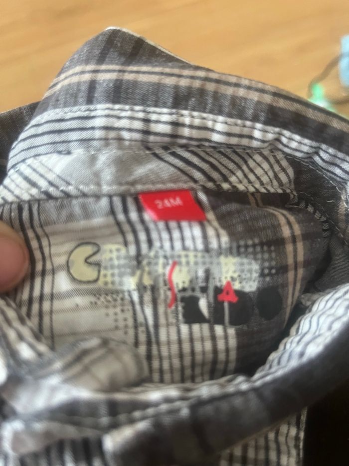 Chemise garçon manches longues à rayures 24 mois 100%coton - photo numéro 6
