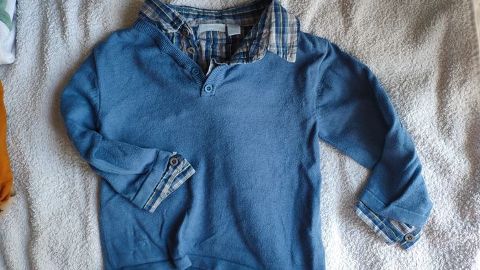 Pull 18 mois avec col chemise