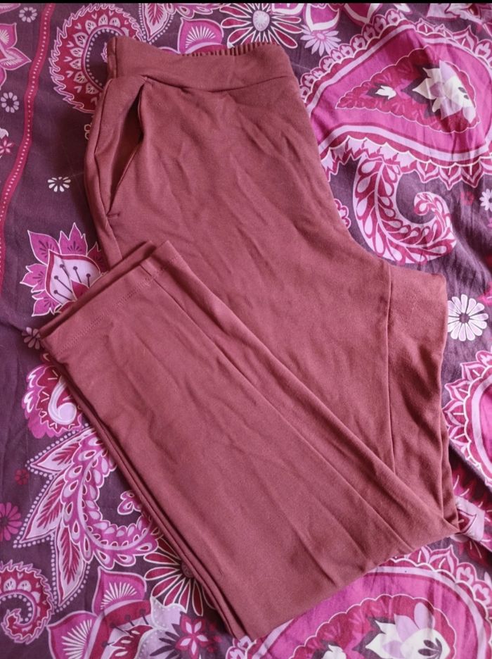 Pantalon stretch slim skinny legging esmara ocre marron brun clair