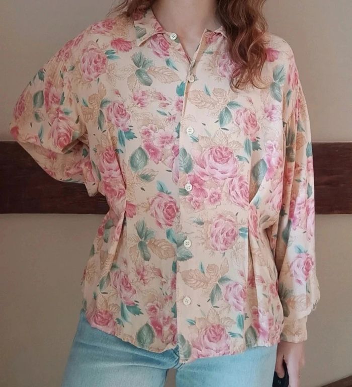Chemisier fleuri à pinces viscose Pop 84 - photo numéro 2