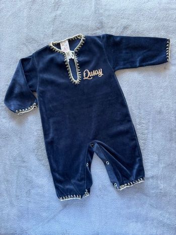 Pyjama oriental style quamis bleu roi