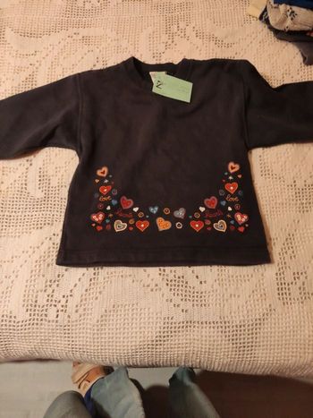 Sweat marine 5 ans motif floral