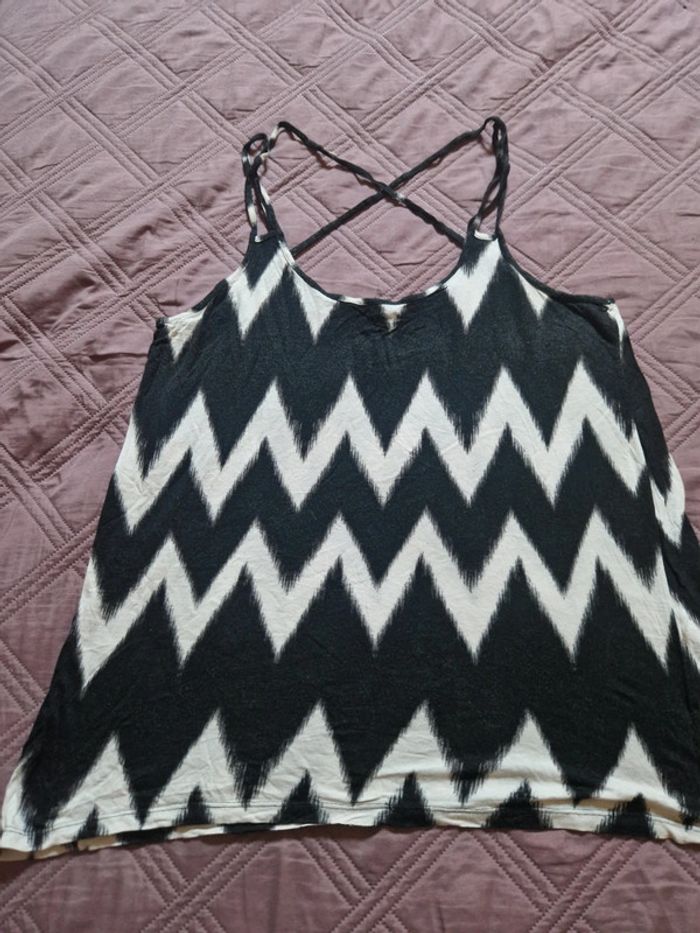 Débardeur H&M noir et blanc cassé