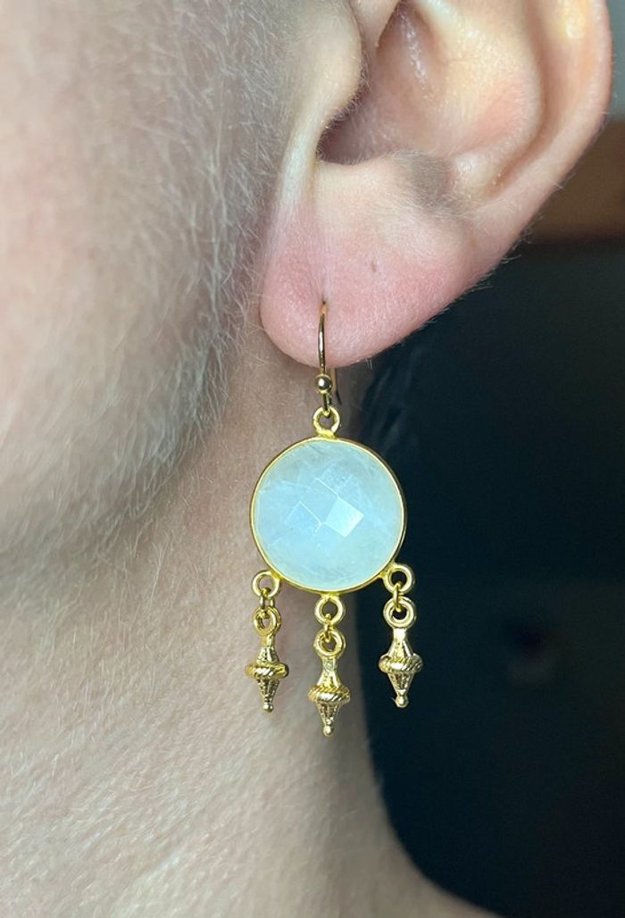 Boucles d’oreilles Pierre de Lune - photo numéro 3