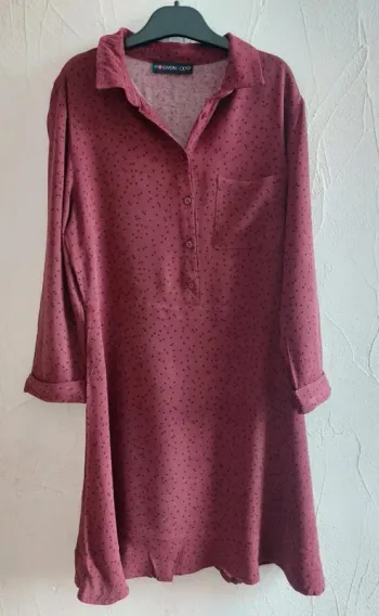 Robe chemise bordeaux Even & Odd