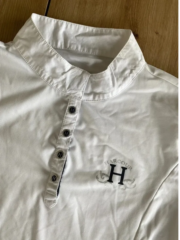 Polo Blanc Harcour – Taille L – Très Bon État - photo numéro 3