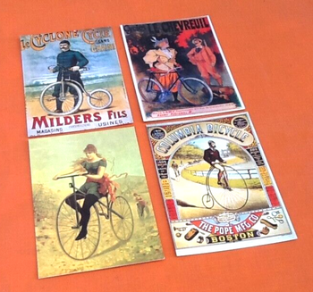 4 Cartes postales Nos Cyclistes